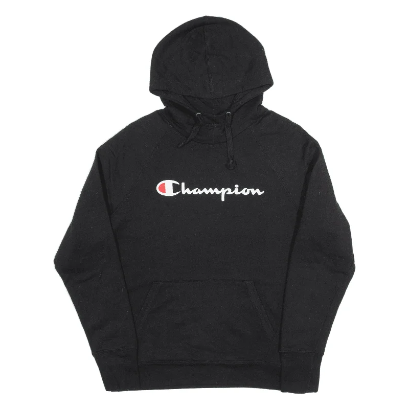 CHAMPION Hoodie Black Pullover Womens M Ruffled Neck Pullover