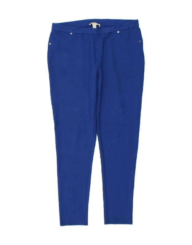 MICHAEL KORS Womens Skinny Casual Trousers XL W36 L30 Blue Cotton Trousers cozy comfortable