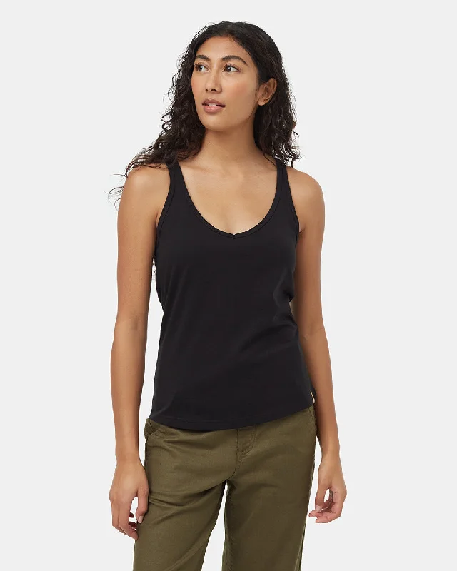 TreeBlend Deep V-Neck Tank solid color tank