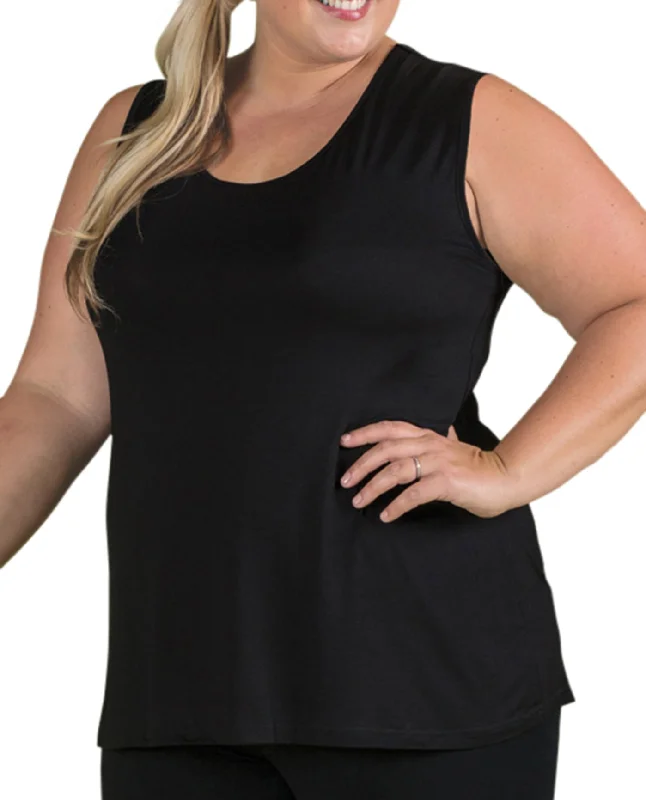 On The Plus Side Plus Size Sleeveless Layering Tank Top basic tank top