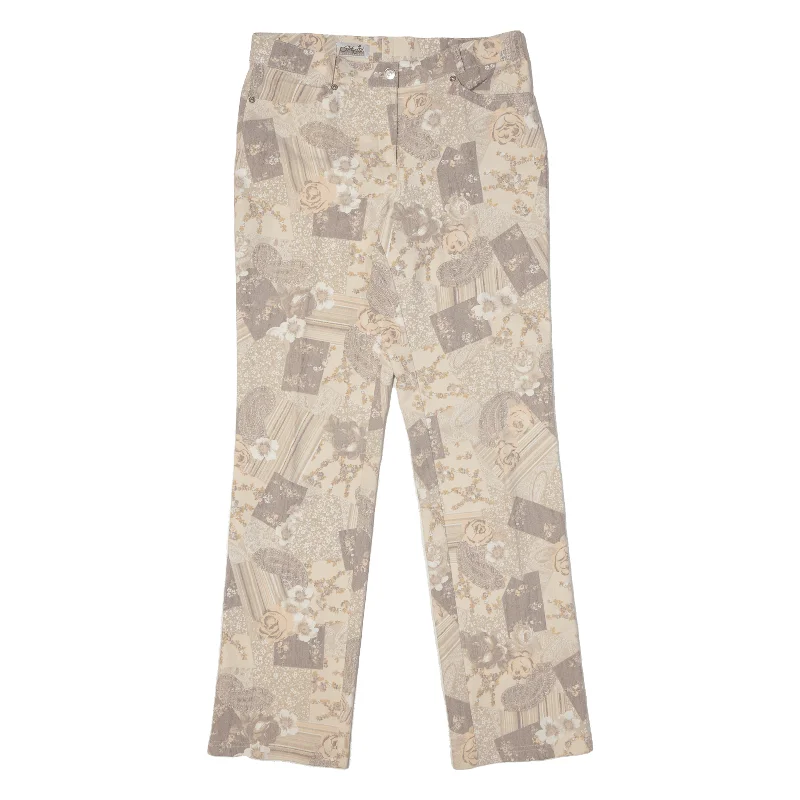 SPECIAL Keilbach Floral Womens Trousers Beige Regular Straight W32 L31 Trousers Capri Summer