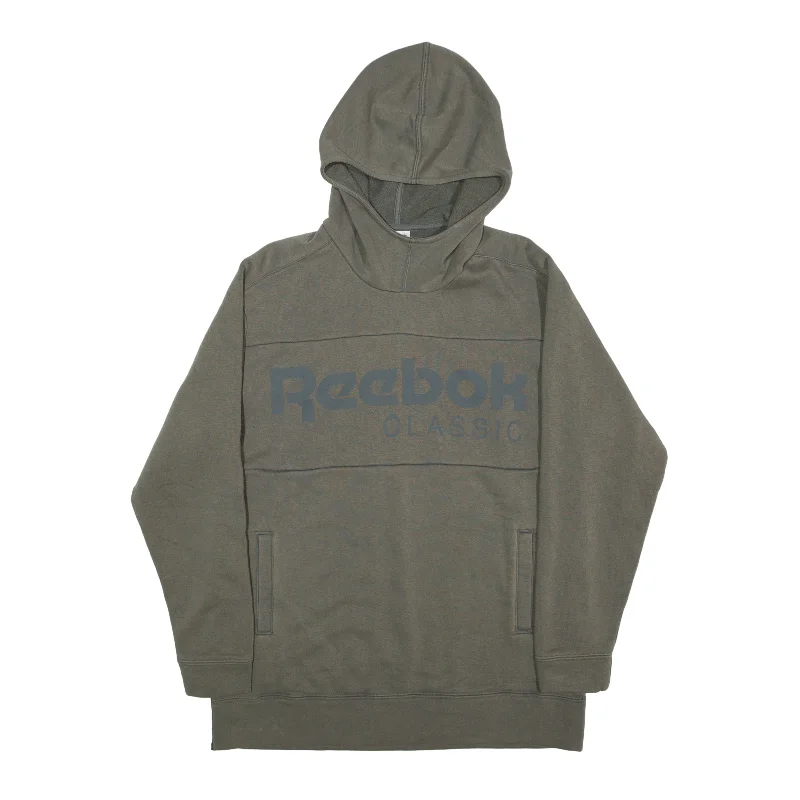 REEBOK Classic Khaki Hoodie Green Pullover Womens S Kimono Neck Pullover