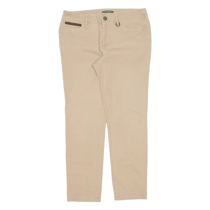 LAUREN RALPH LAUREN Trousers Beige Relaxed Tapered Womens W30 L28 Trousers Exclusive Limited