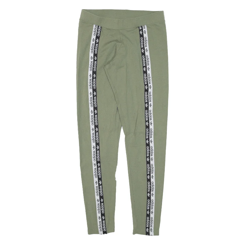 ADIDAS Trousers Green Slim Jegging Womens W24 L26 Trousers High Rise Slim Fit