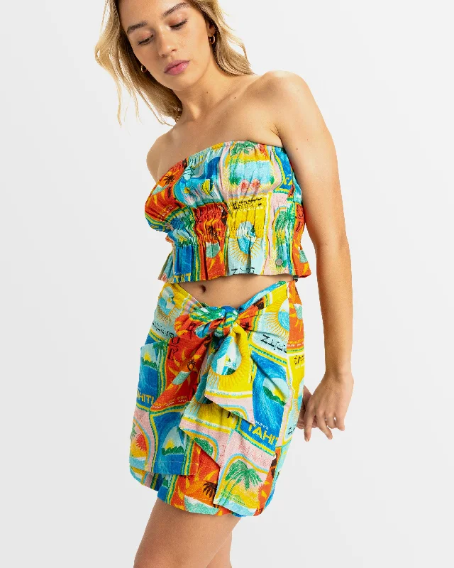 Womens Atlas Summer Cocktail Skirts elastic waist skirt