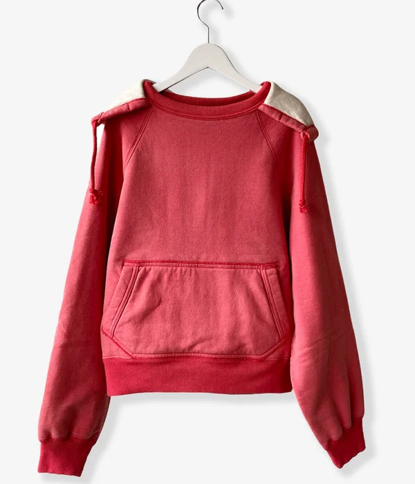 FUMIKA_UCHIDA/2-TONE PULLOVER HOODIE(RED) Zipper Front Cardigan