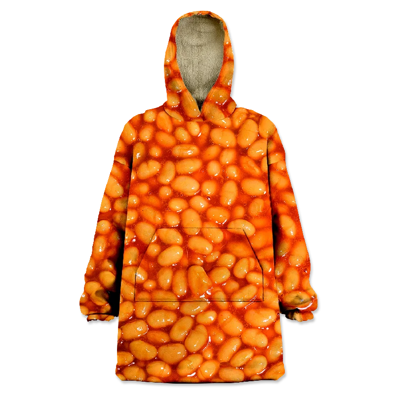 Baked Beans Wearable Blanket Hoodie Hoodie with Batwing Sleeves Loose Dramatic