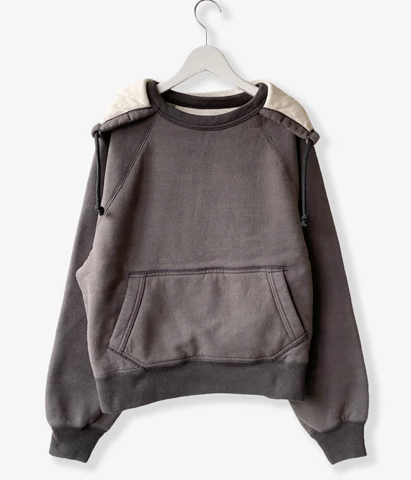 FUMIKA_UCHIDA/2-TONE PULLOVER HOODIE(CHARCOAL) Faux Fur Trim