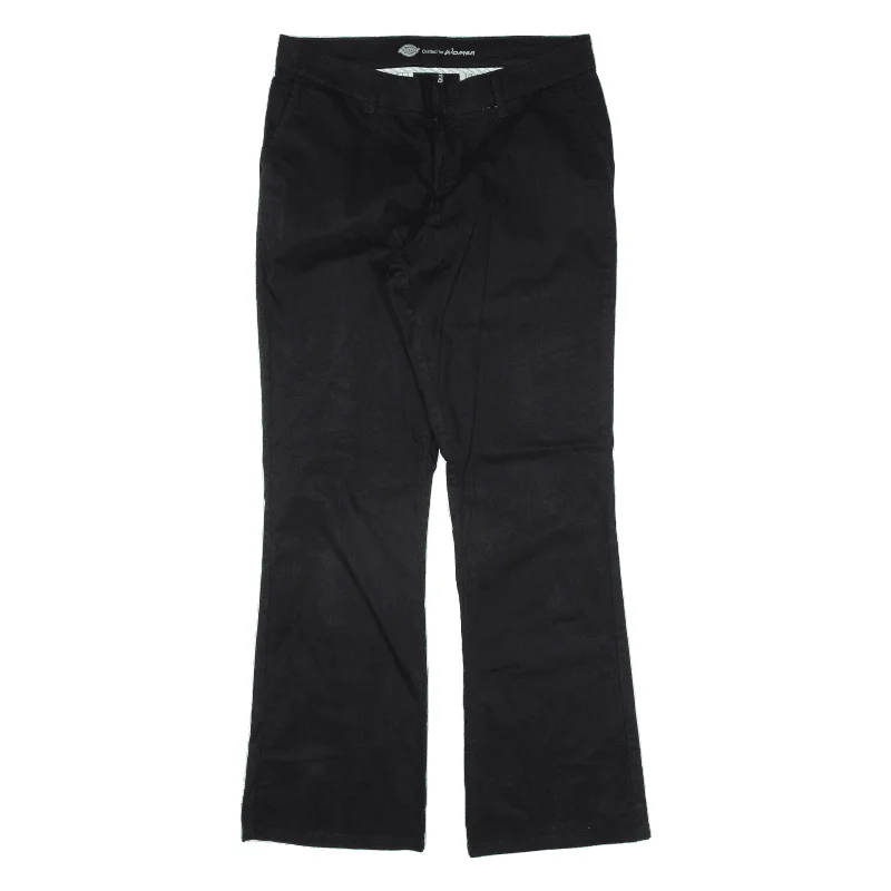 DICKIES Workwear Trousers Black Slim Bootcut Womens W34 L32 Trousers Yoga Stretchy