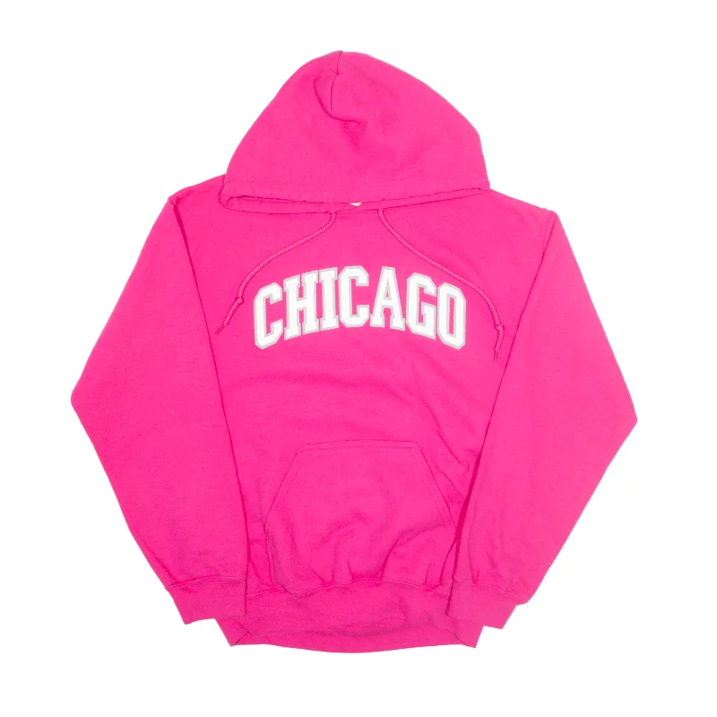 OARSMAN Chicago USA Hoodie Pink Pullover Womens S Boyleg Sleeve Pullover