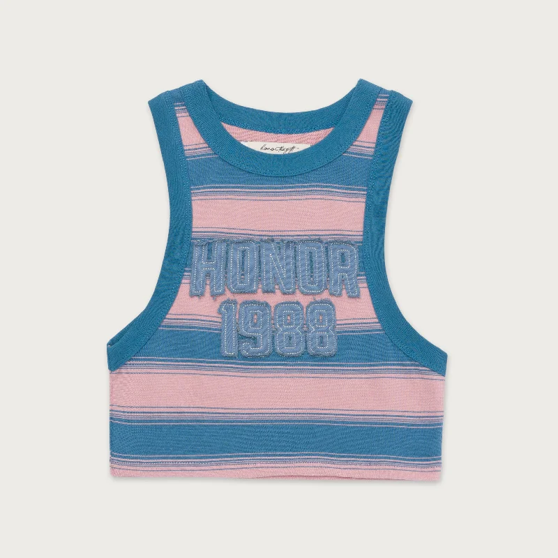 Womens 1988 Stripe Tank - Pink summer tank top