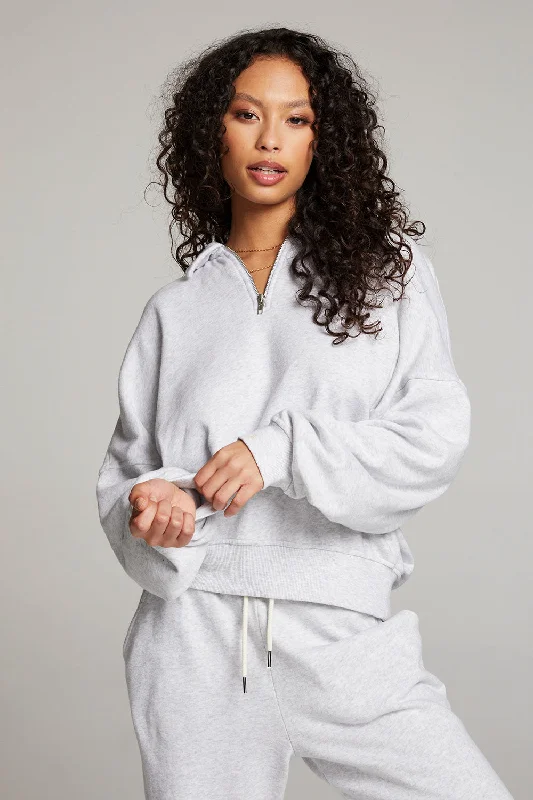 Walker Light Grey Pullover Lapel Neck Sweater