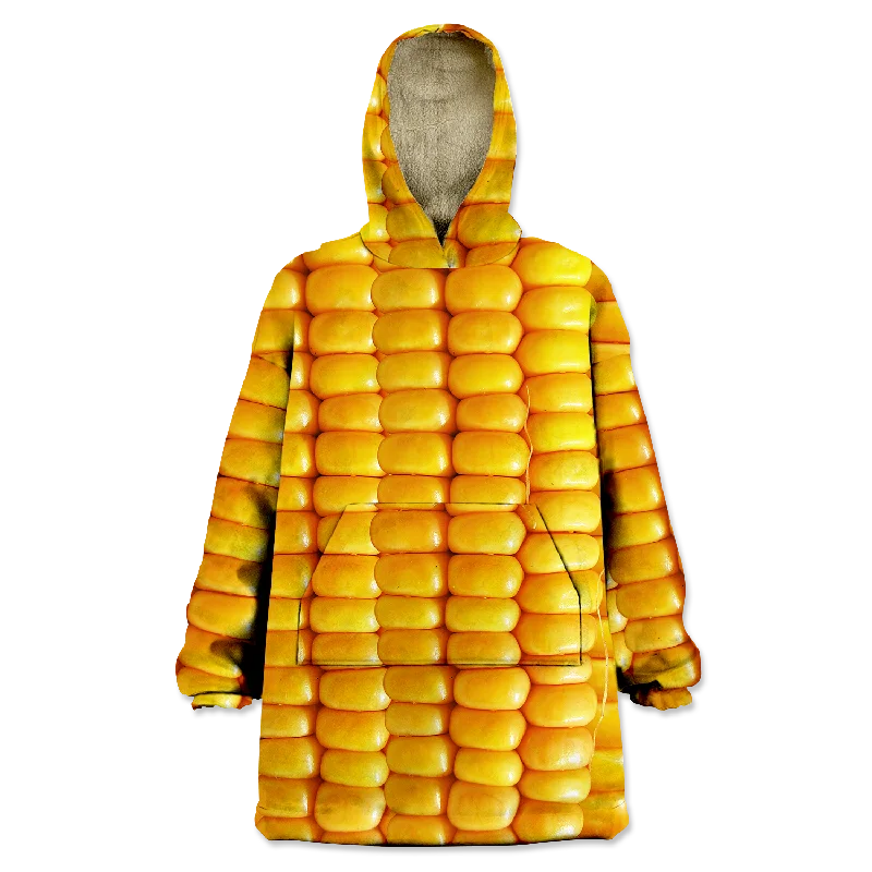 Corn Cob Wearable Blanket Hoodie Hoodie with Cuffed Sleeves Snug Secure