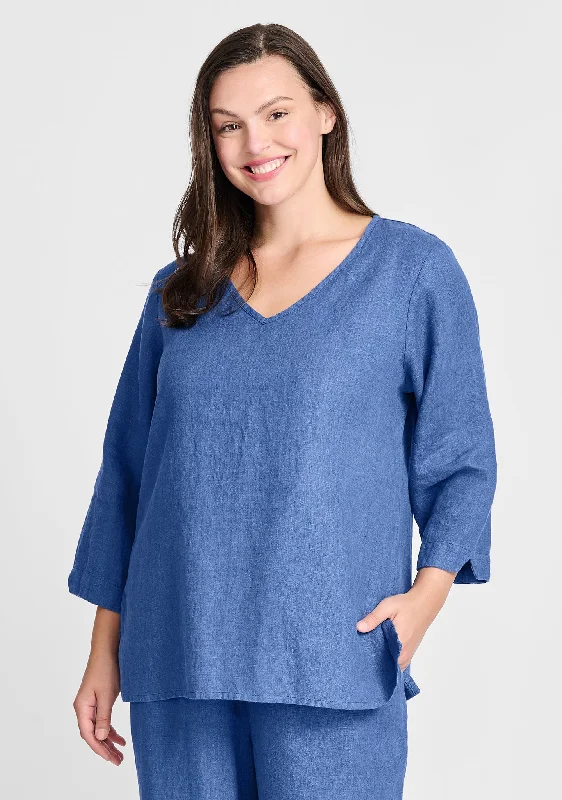 V Pullover - Linen Shirt - FINAL SALE Square Neck Pullover