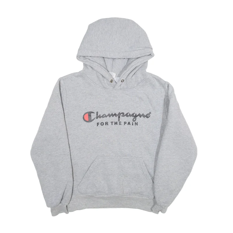 CHAMPION Hoodie Grey Pullover Womens M Ruffled Neck Pullover