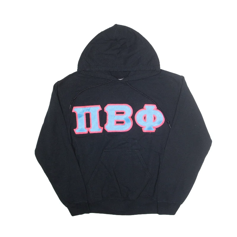 GILDAN Pi Beta Phi Sorority USA Hoodie Black Pullover Womens S Plunging Neck Pullover