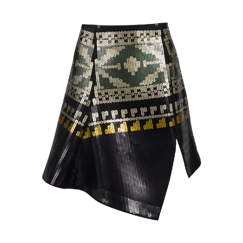 Sequined Knit Skirt denim skirt trendy