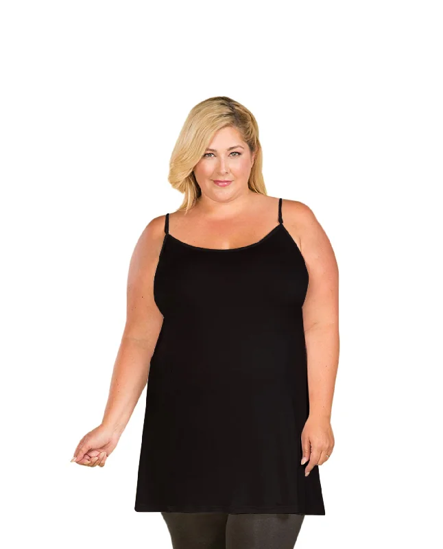 On The Plus Side Plus Size Cotton Jersey Camisole Layering Tank Top open back tank