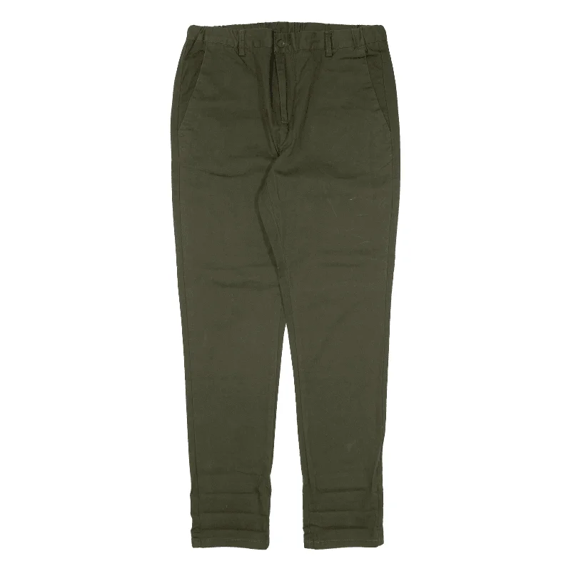 Trousers Green Regular Tapered Womens W34 L32 Trousers fashionable chic