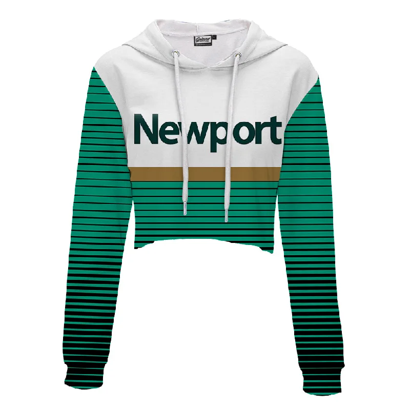 Newport Crop Hoodie Hoodie with Hidden Zipper Minimalist Clean