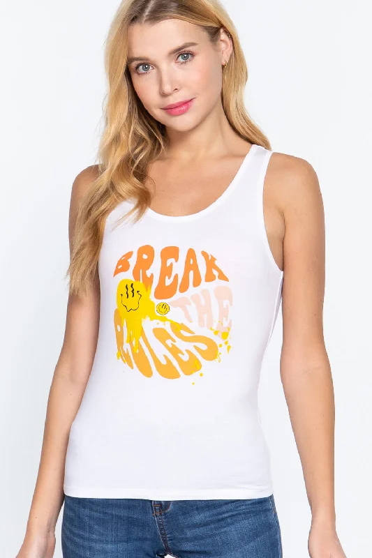 Screen Print Knit Tank Top fitness tank top