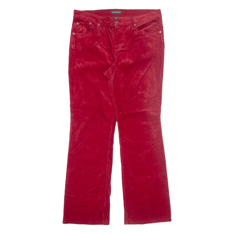 LAUREN RALPH LAUREN Corduroy Trousers Red Regular Bootcut Womens W36 L32 Trousers Tapered Slim Fit