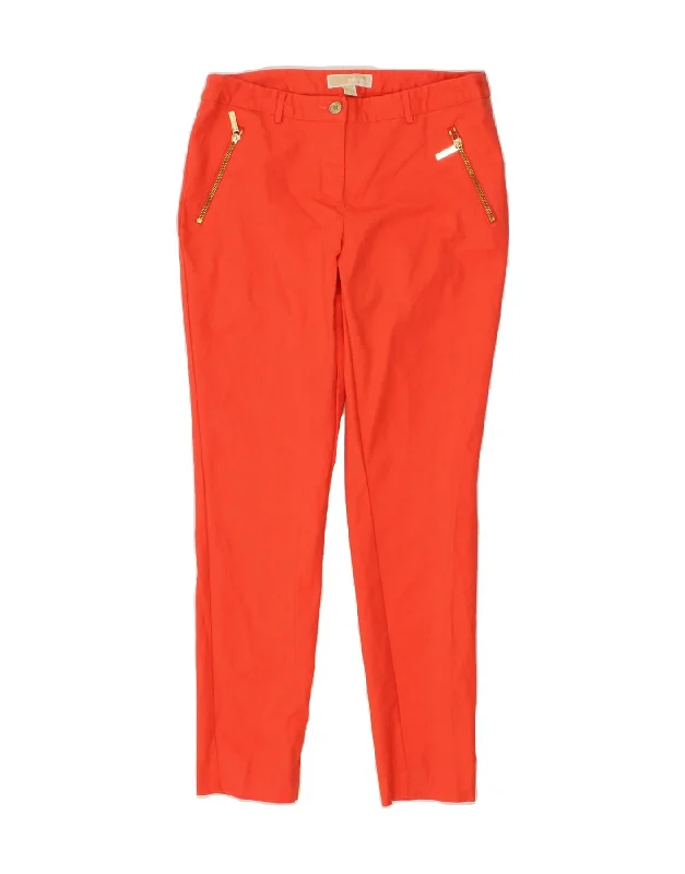 MICHAEL KORS Womens Slim Chino Trousers US 6 Medium W32 L29 Orange Cotton Trousers Bootcut Casual