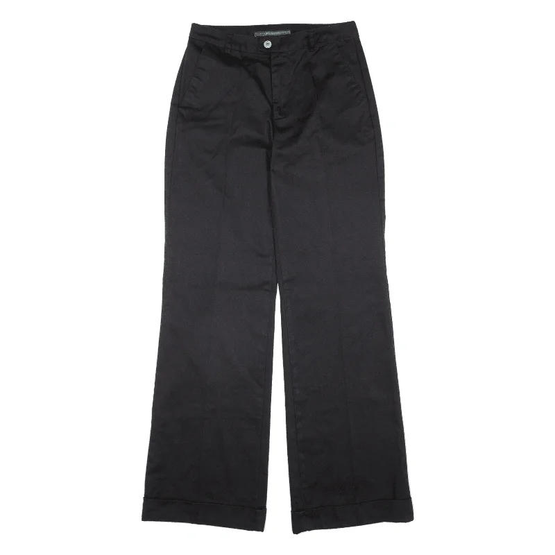 TEDDYS Pleated Womens Trousers Black Regular Flared W28 L32 Trousers Brand Named