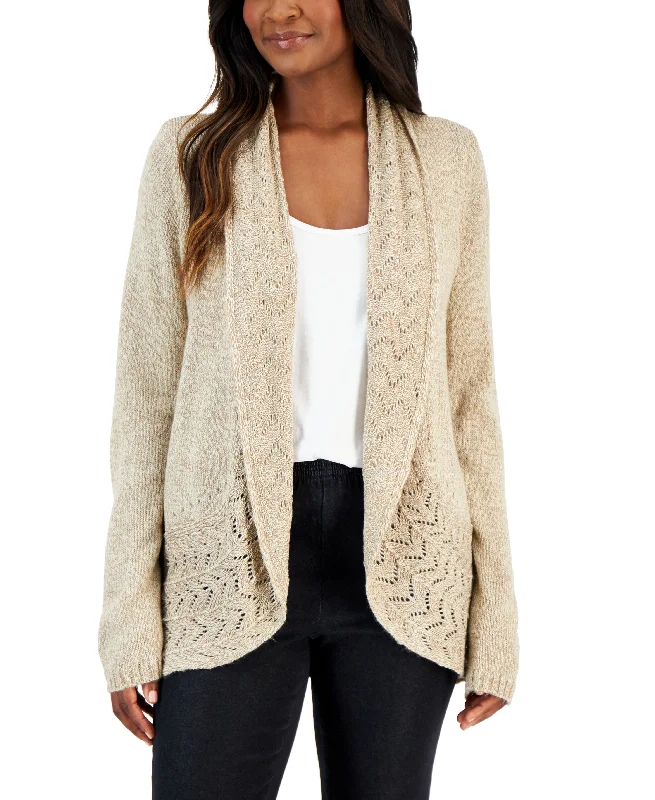 Women's Turbo Shawl-Collar Cardigan Wool Fabric Cashmere Fabric Tweed Fabric