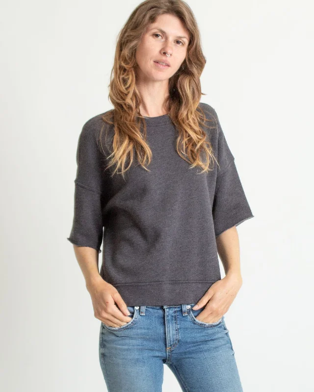 Grey Pullover Sweatshirt Open Front Cardigan