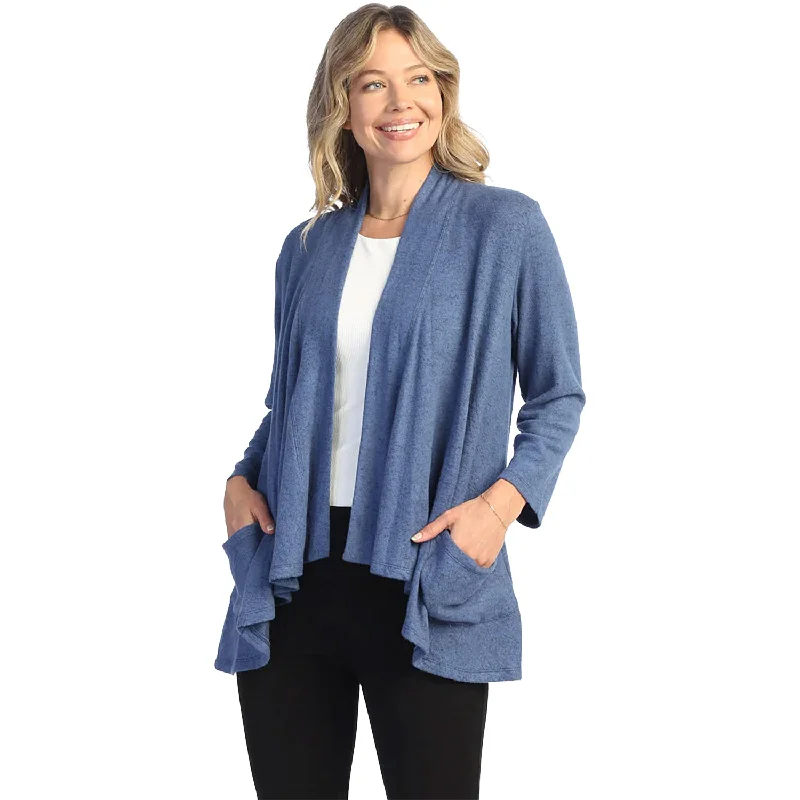 Women's Jess & Jane Draped Cardigan Cobalt Blue Transparent Opaque Sheer