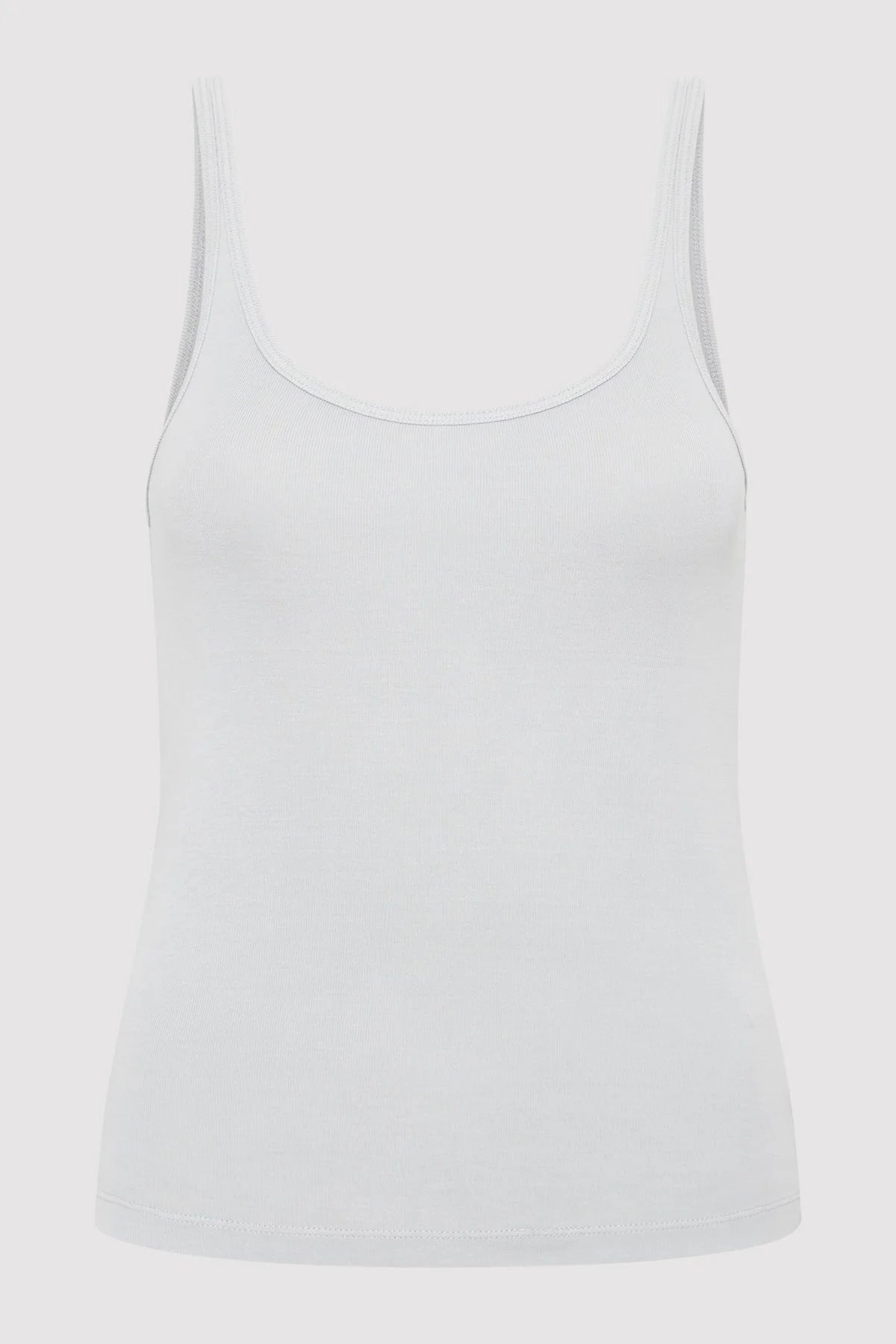 Organic Cotton Slim Scoop Tank - Silver gym tank top