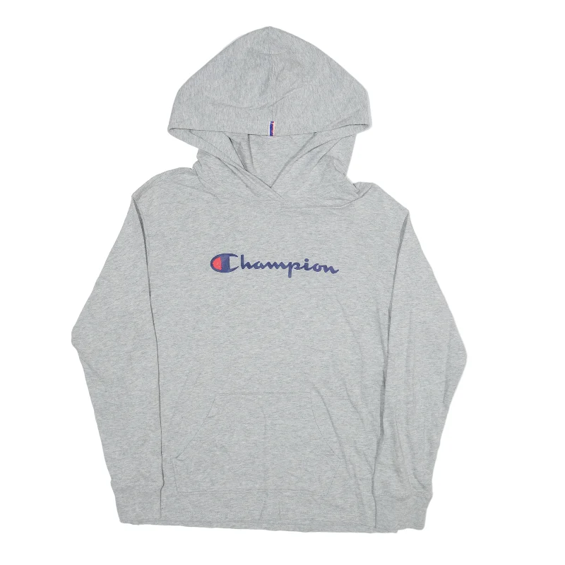 CHAMPION Hoodie Grey Pullover Womens S V-Neck Stylish Pullover