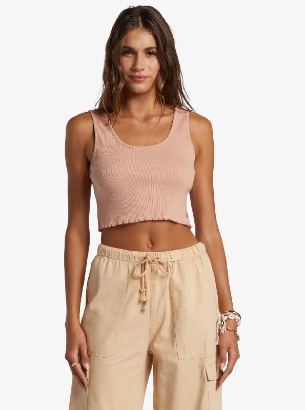 Keep It Wavy Tank Top - Cafe Creme relaxed fit tank