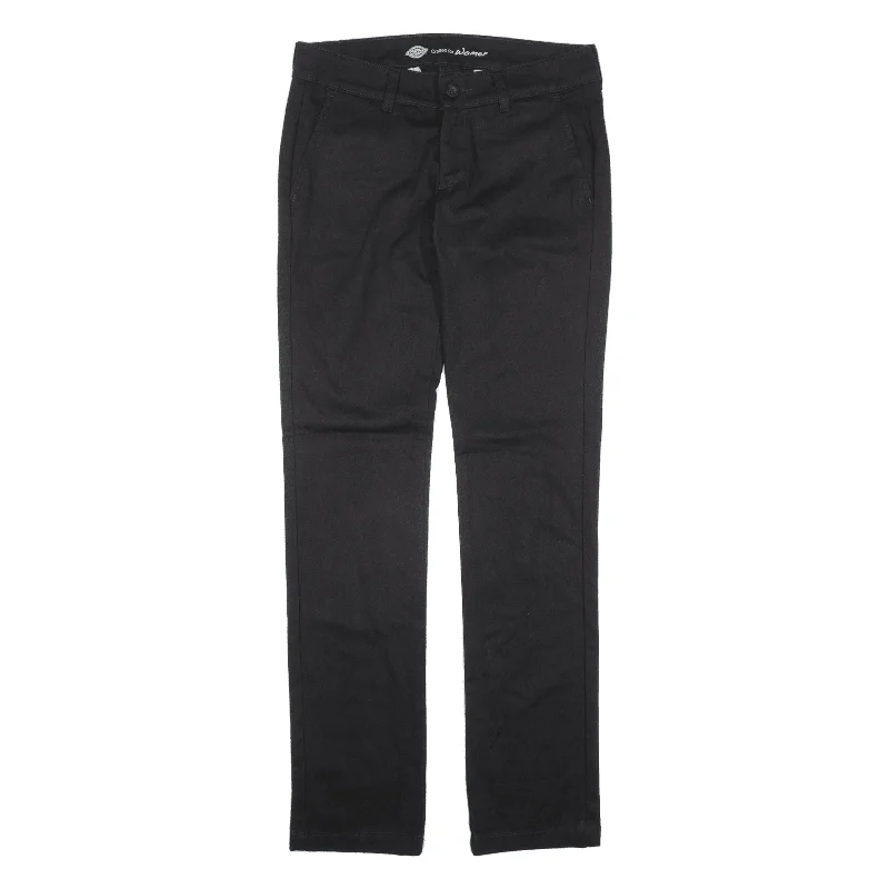 DICKIES Workwear Trousers Black Slim Straight Womens W29 L31 Trousers Essential Wardrobe