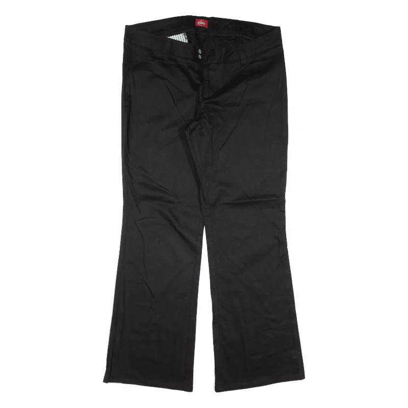 DICKIES Workwear Trousers Black Regular Bootcut Womens W36 L31 Trousers Pleated Formal