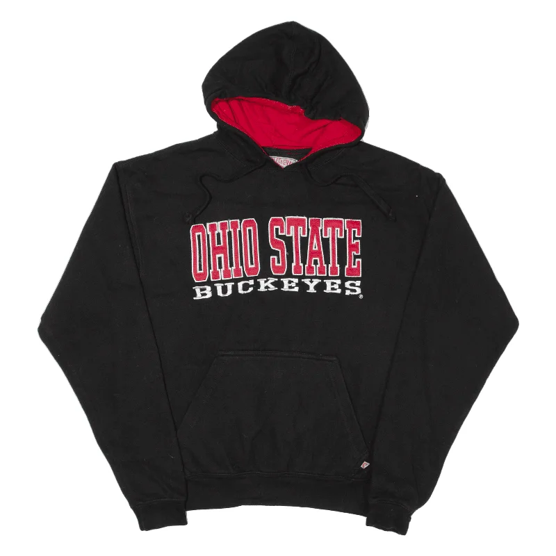 SCARLET & GREY Ohio State Buckeyes USA Hoodie Black Pullover Womens M Tapered Sleeve Pullover