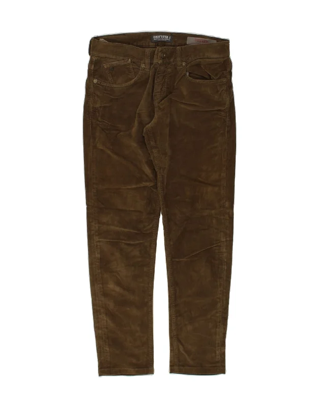 UNIFORM Womens Slim Casual Trousers W30 L28  Brown Cotton Trousers luxurious high-end