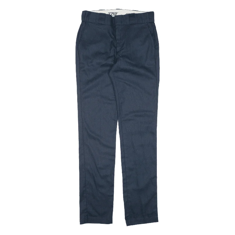 DICKIES 776 Workwear Womens Trousers Blue Slim Straight W28 L30 Trousers Canvas Durable