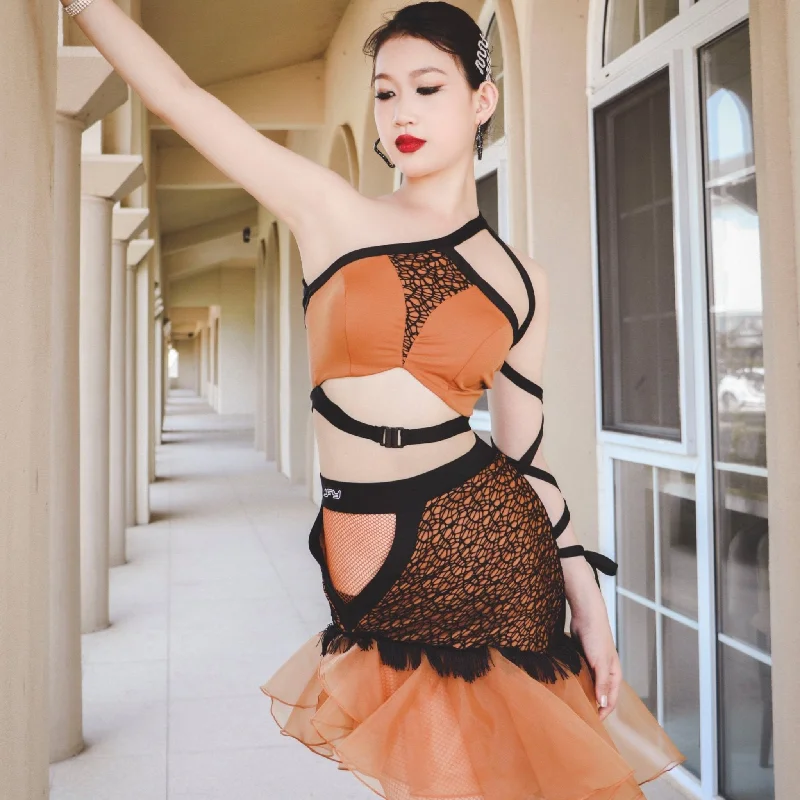 Ruffled Skirt Latin Set | ALW154 chiffon skirt lightweight