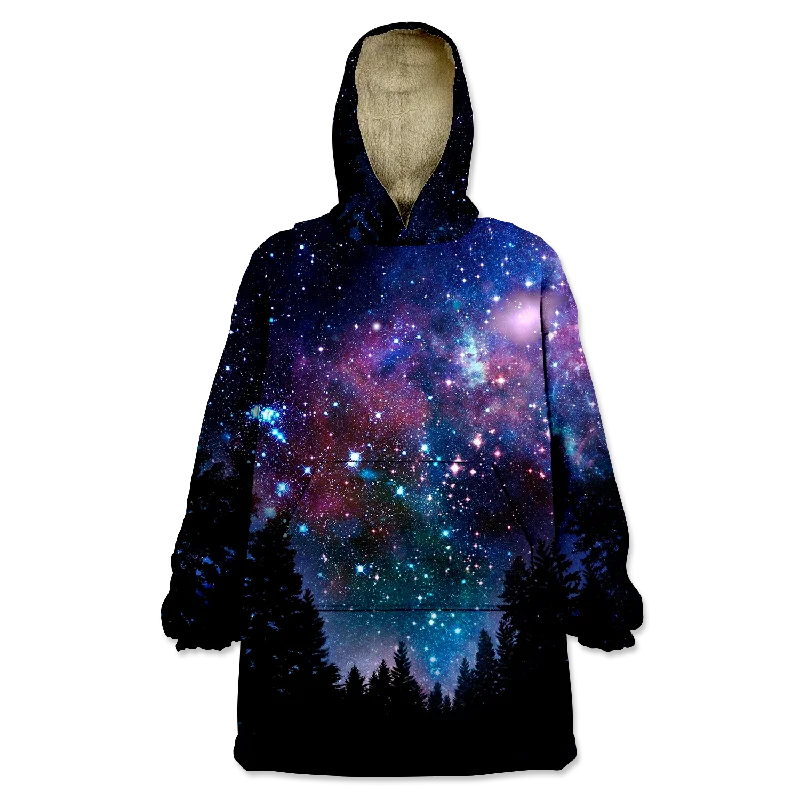 Galaxy Forest Wearable Blanket Hoodie Hoodie with V-Neck Classic Versatile