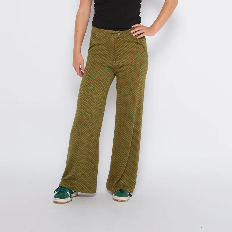 Jacquard Knit  Wide Leg Trousers - UK 8 Trousers stylish modern