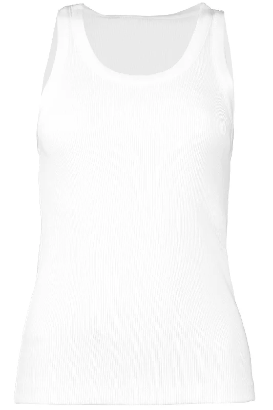 Scoop Neck Tank - Optic White soft pink tank