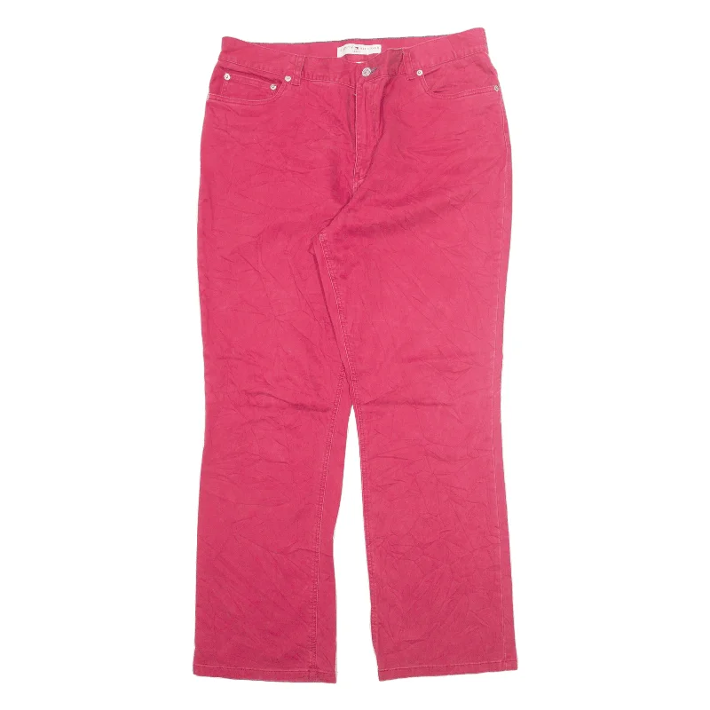 TOMMY HILFIGER Trousers Pink Regular Bootcut Womens W36 L32 Trousers Running Lightweight