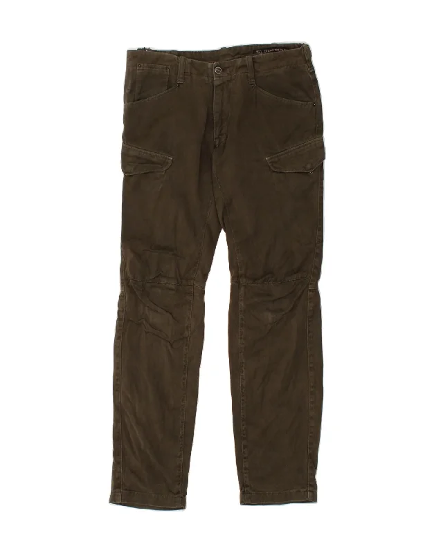 SORBINO Womens Straight Cargo Trousers IT 50 XL W34 L32  Brown Cotton Trousers Leisure Comfortable