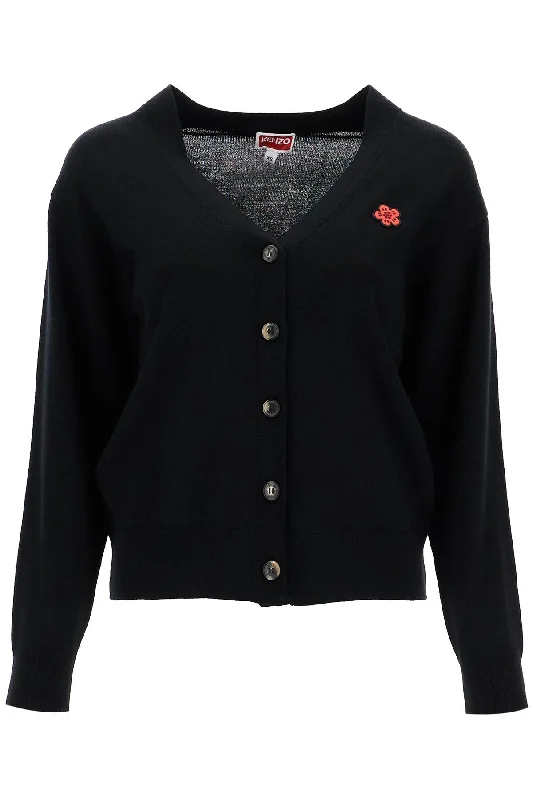 Lightweight Wool Cardigan  - Black Toggled Drawstring Belted