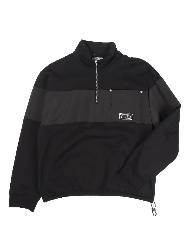 Half Zip Pullover Tapered Sleeve Pullover