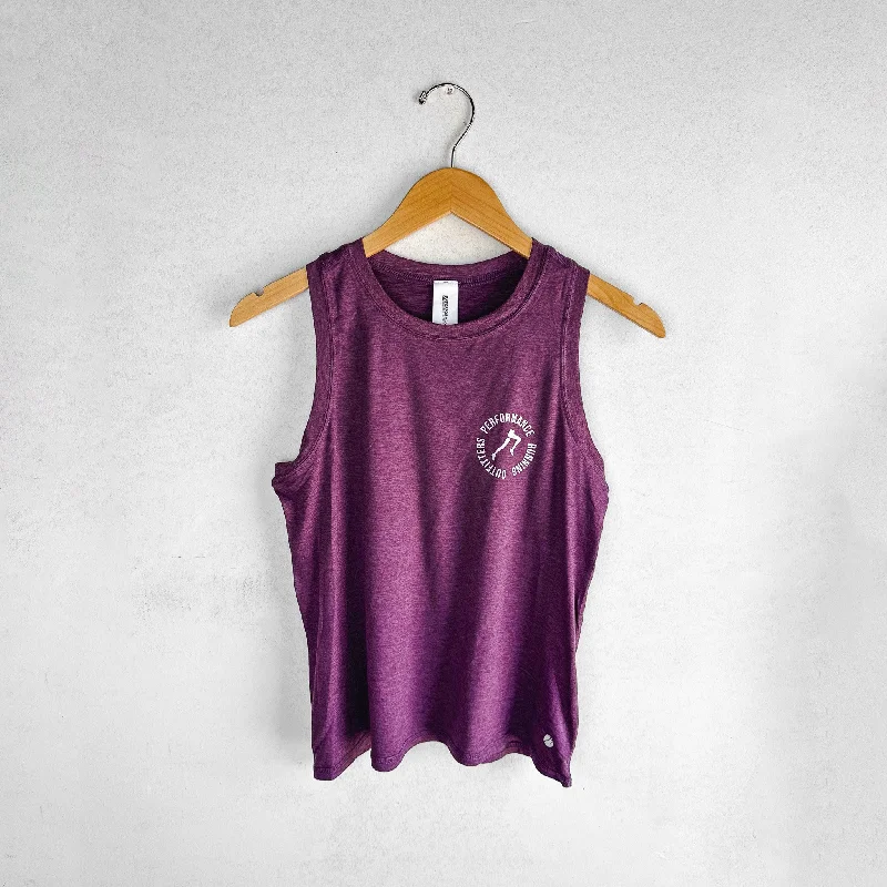 WOMEN'S PR GEAR HIGH NECK TANK 2.0 - HEATHER FIG lace tank top