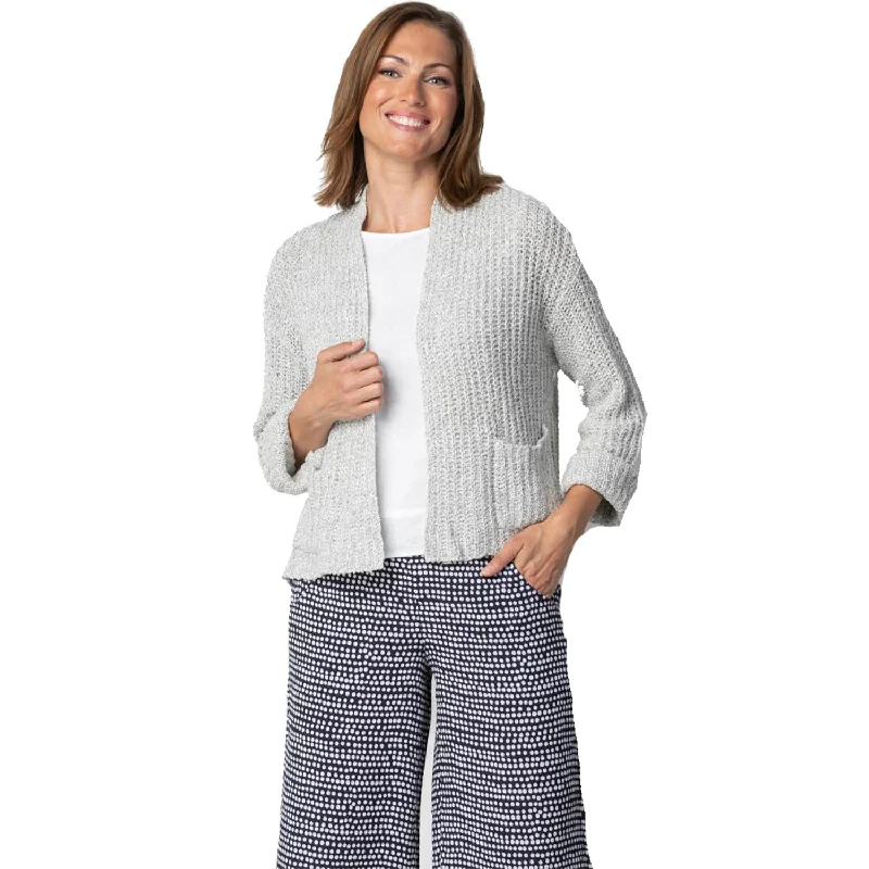 Women's Habitat Fisherman Rib Cardigan Dove Fitted Slim Tailored