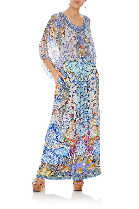 LOUNGE TROUSER WITH TIE WAIST GEISHA GATEWAYS Trousers stylish modern